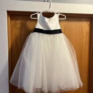 Azazie White and Black Kids Dress